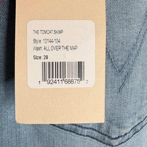 MOTHER The Tomcat Skimp High Waist Straight Leg Jeans in All Over The Map NWT - Picture 7 of 7